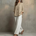 Bohemian Three-Quarter Sleeve Relaxed Top