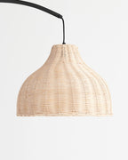 Arc Floor Lamp with Wicker Shade – Color Options
