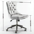 Velvet Tufted Adjustable Swivel Office Chair