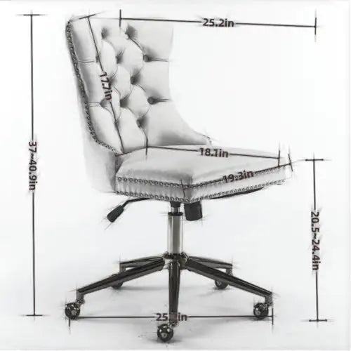 Velvet Tufted Adjustable Swivel Office Chair