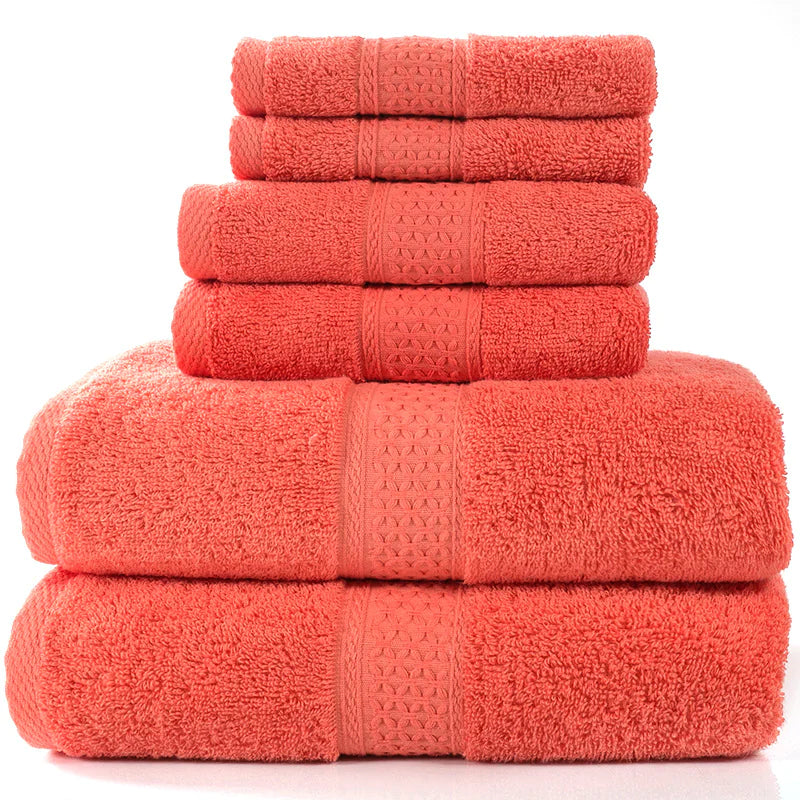 6-Piece Cotton Absorbent Bath Towel Set