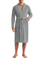 Men’s Lightweight Waffle Knit Bathrobe with Pockets – Ekouaer
