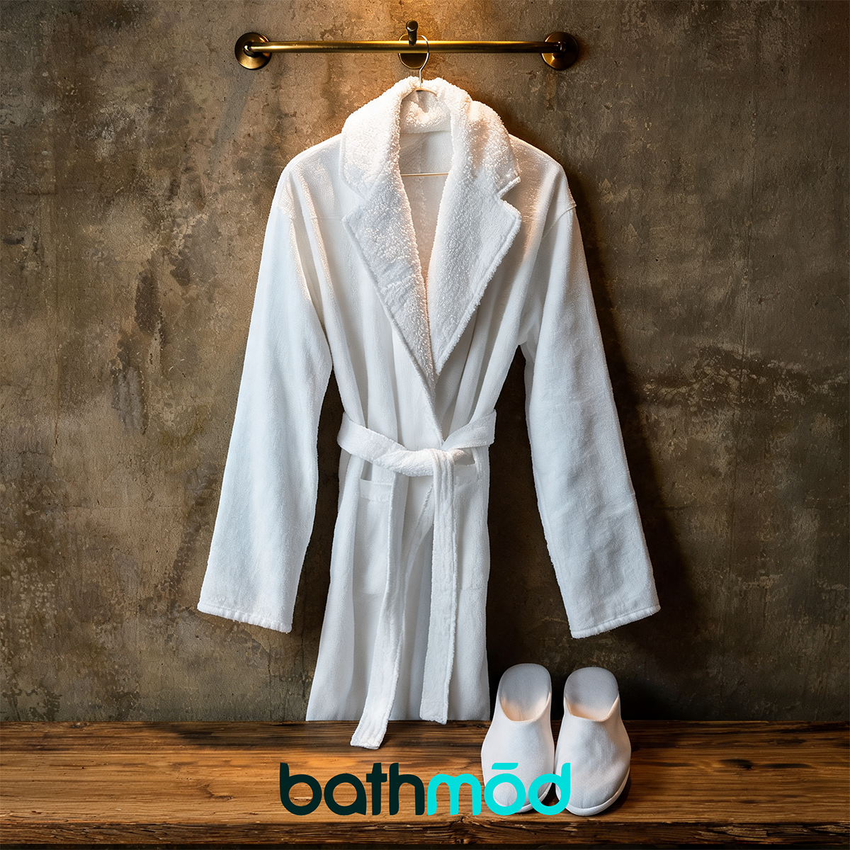 Organic Turkish Cotton Bathrobe & Slipper Set