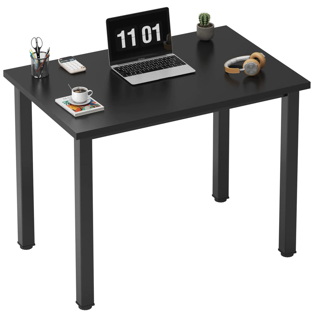 31.5" Small Writing Desk – Compact Computer Desk with Black Metal Frame