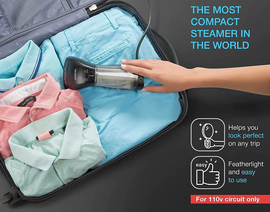 Handheld Portable Garment Steamer – Black Metal Steam Head