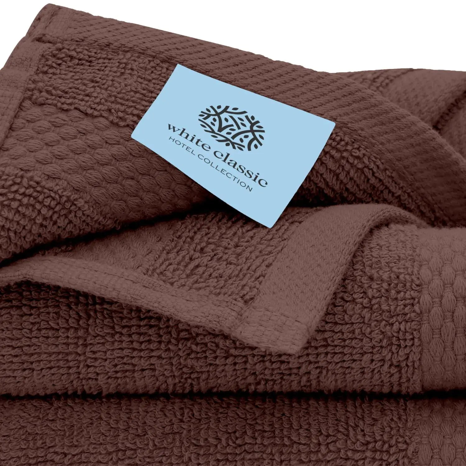 8-Piece Combed Cotton Towel Set (Brown)