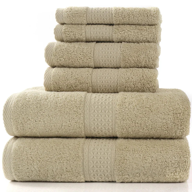 6-Piece Cotton Absorbent Bath Towel Set