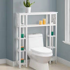Over-the-Toilet Bathroom Shelving Unit – 9 Shelves, White