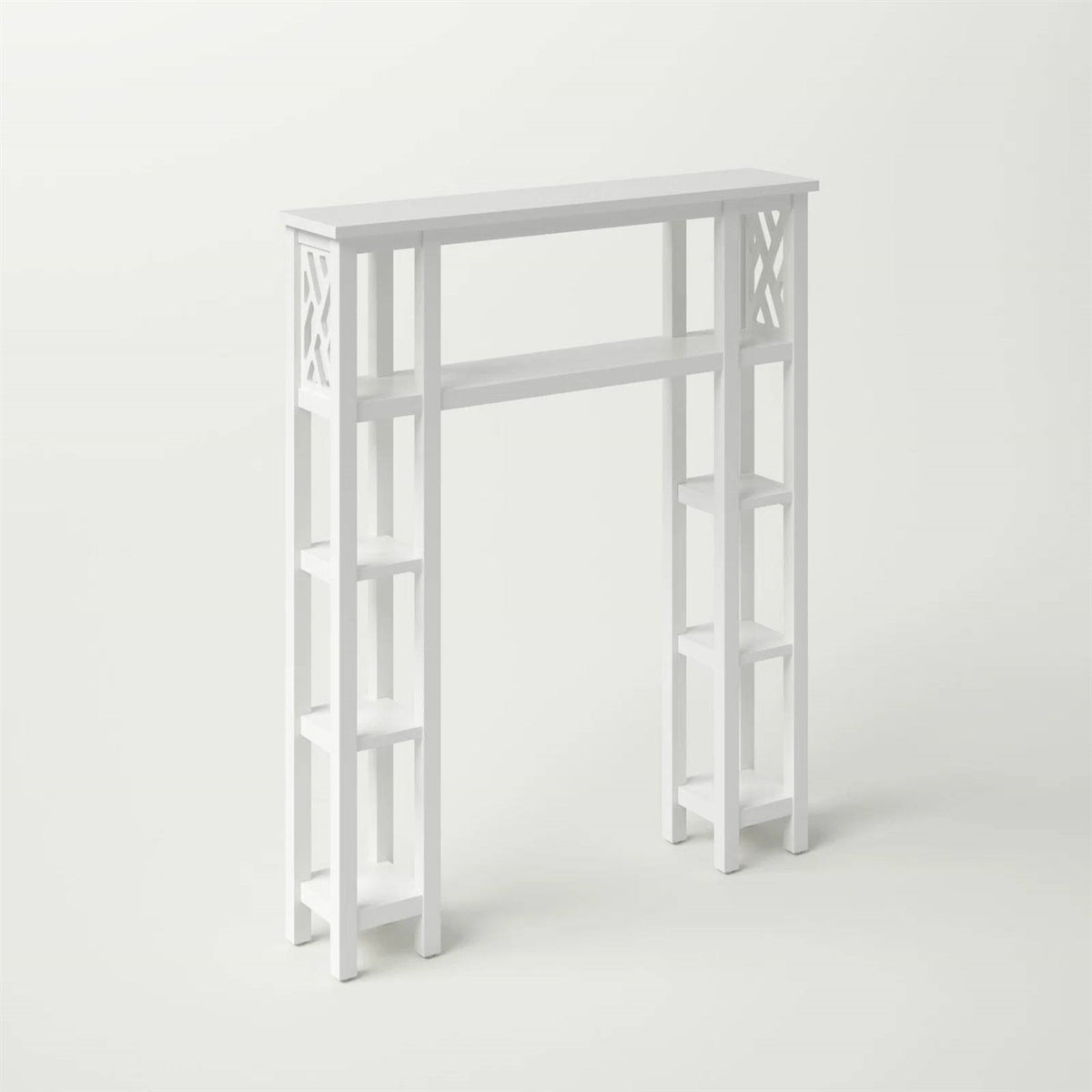 Over-the-Toilet Bathroom Shelving Unit – 9 Shelves, White