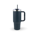 40 oz Insulated Tumbler with Handle & Straw – Hogg “Big Swig” (Navy)