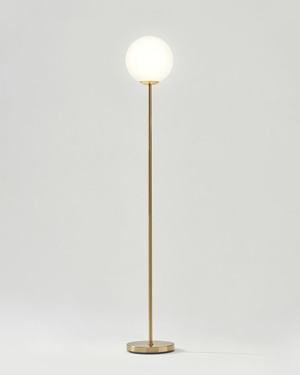 Globe LED Floor Lamp – Brass & Frosted Glass