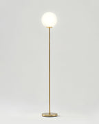 Globe LED Floor Lamp – Brass & Frosted Glass