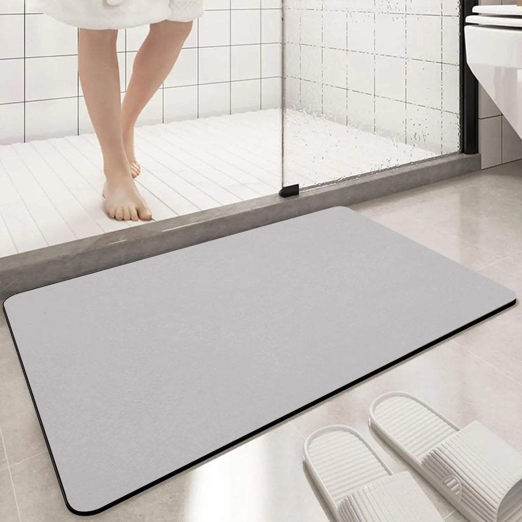 Diatomaceous Earth Non-Slip Bath Mat – 15.7 × 23.6 (Gray)