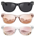 MEETSUN Classic Polarized Sunglasses for Women Men Trendy Retro Vintage Sun Glasses for Driving UV Protection 3 Pack Black Coffee Pink