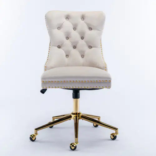 Velvet Tufted Adjustable Swivel Office Chair
