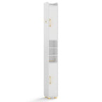 Narrow Bathroom Storage Cabinet with Shelves & Toilet Paper Holder