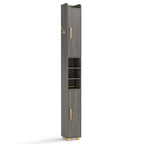 Narrow Bathroom Storage Cabinet with Shelves & Toilet Paper Holder