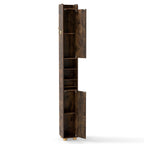 Narrow Bathroom Storage Cabinet with Shelves & Toilet Paper Holder