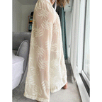 Women’s Jacquard Sheer Wide-Leg Beach Pants – White