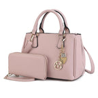 MKF Collection Satchel Bags for Women With Wristlet Wallet Vegan Leather Shoulder Pocketbook Handbag Purse