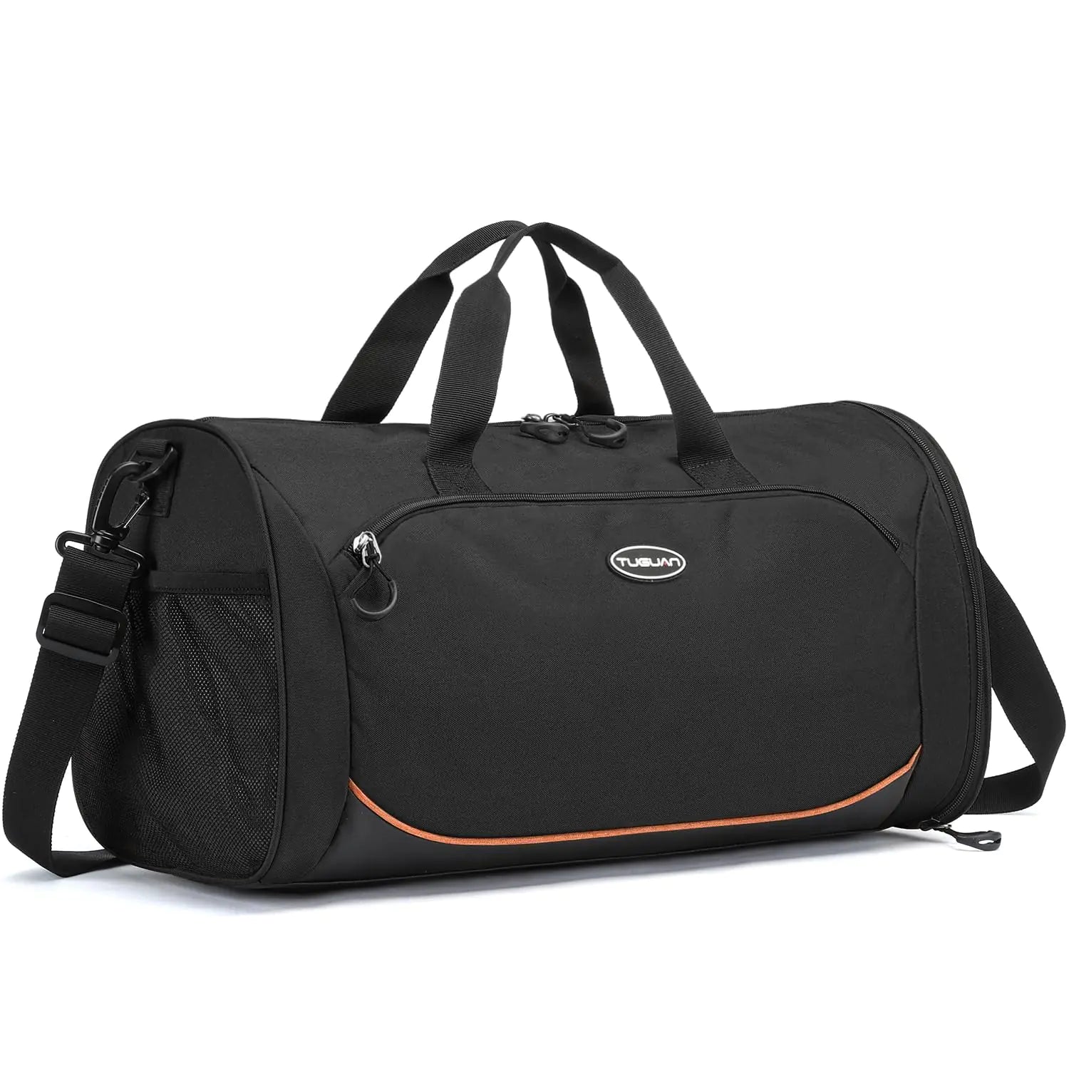 Gym Travel Duffle Bag with Shoe Compartment & Wet Pocket – Tuguan (Black)