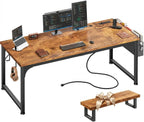 63" Foldable Computer Desk – Rustic Brown