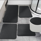 5-Piece Memory Foam Bathroom Rug Set – Yihouse (Black)