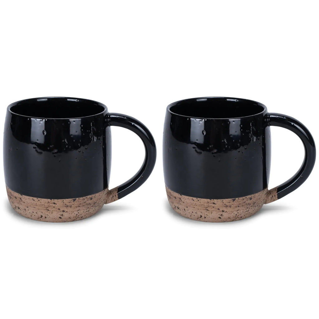 2-Piece Speckled 17 oz Ceramic Mug Set – Elanze Designs (Black)