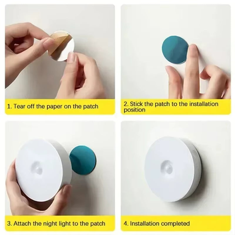 4-Pack Rechargeable Motion Sensor LED Night Lights – Warm or White