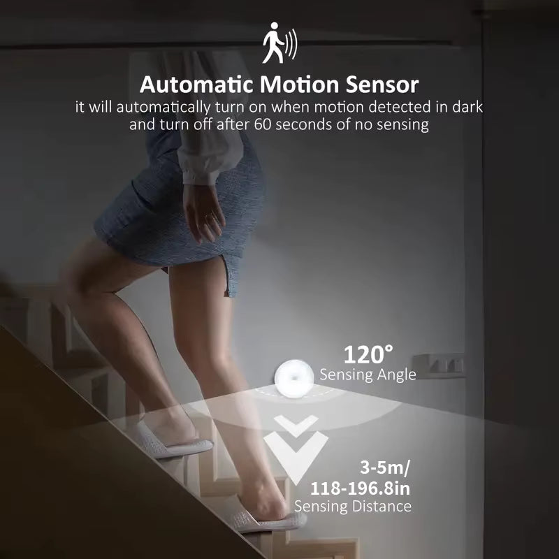 4-Pack Rechargeable Motion Sensor LED Night Lights – Warm or White