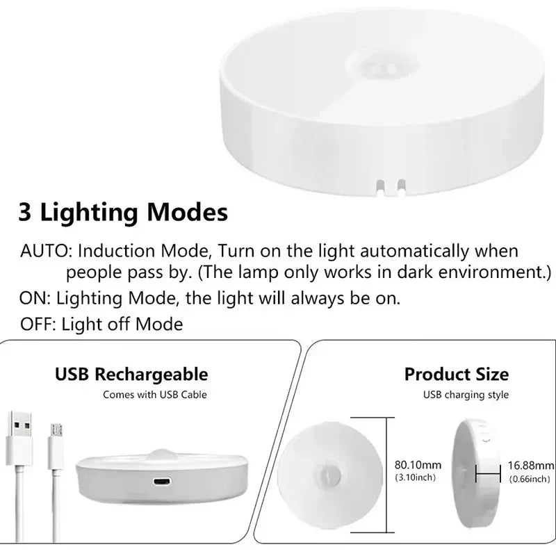 4-Pack Rechargeable Motion Sensor LED Night Lights – Warm or White
