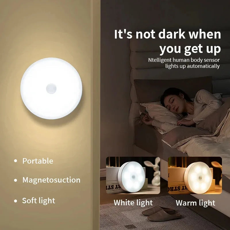 4-Pack Rechargeable Motion Sensor LED Night Lights – Warm or White