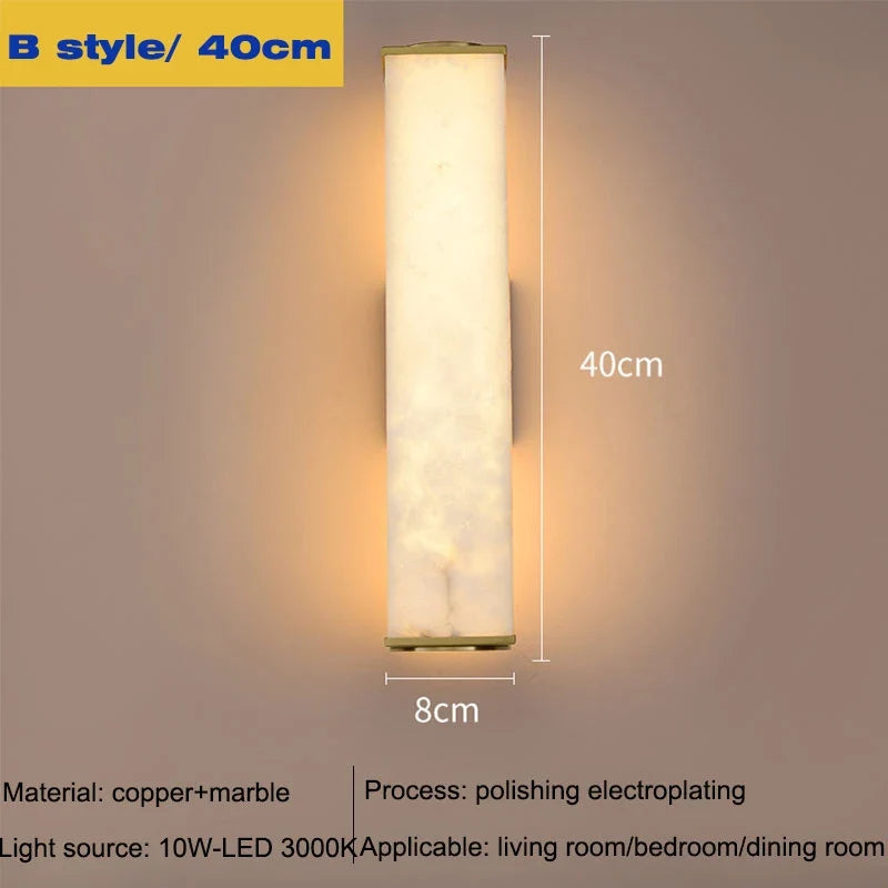 Modern LED Marble Wall Sconce – Gold