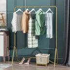 Freestanding Metal Clothing Rack – Gold & Black Nordic Style