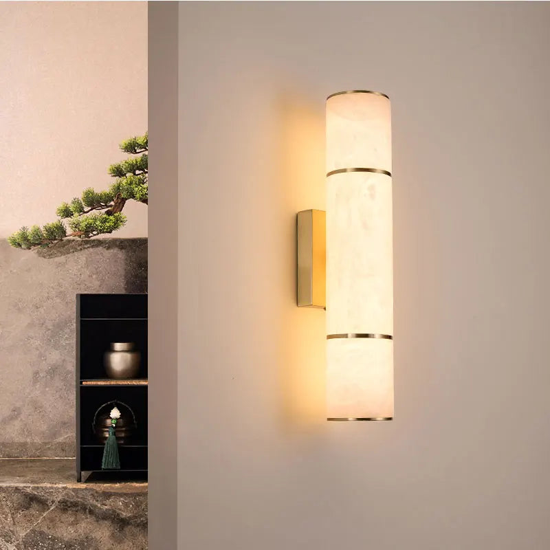 Modern LED Marble Wall Sconce – Gold
