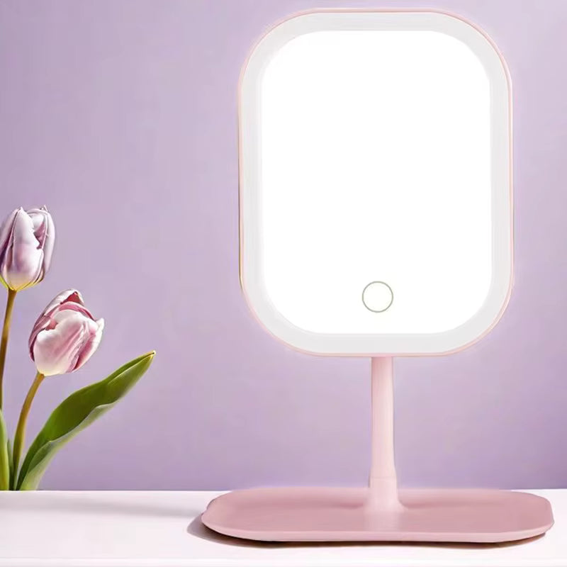 Rechargeable LED Vanity Mirror – 3 Light Colors, White or Pink