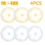 4-Pack Rechargeable Motion Sensor LED Night Lights – Warm or White