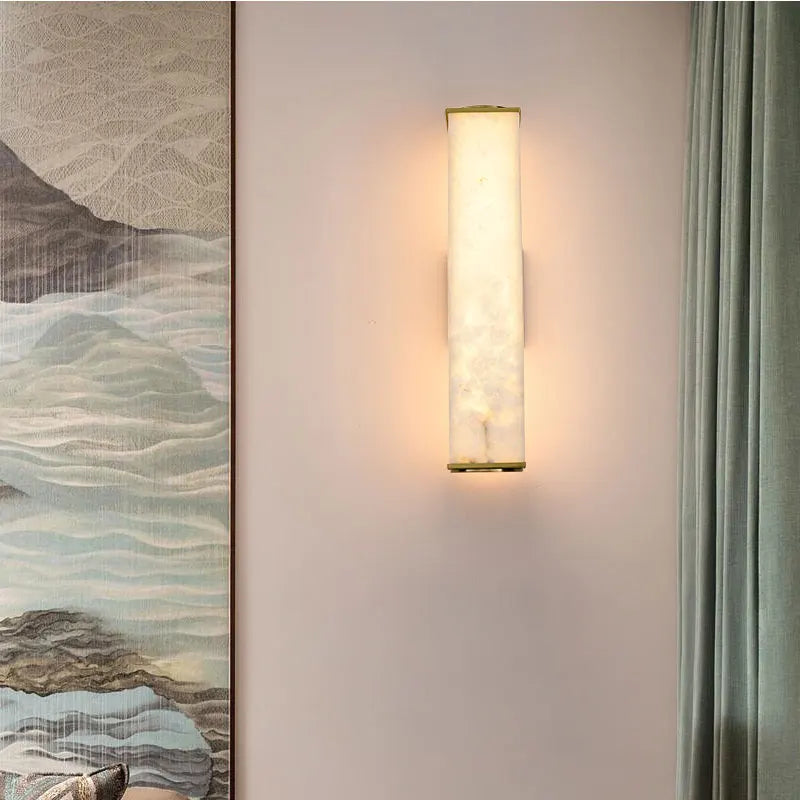 Modern LED Marble Wall Sconce – Gold