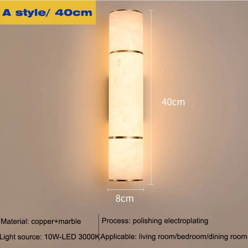 Modern LED Marble Wall Sconce – Gold