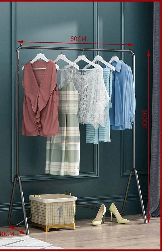 Freestanding Metal Clothing Rack – Gold & Black Nordic Style