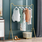 Freestanding Metal Clothing Rack – Gold & Black Nordic Style