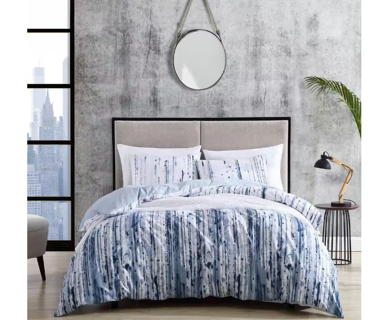 3-Piece Cotton Duvet Cover Set - One Size — Fits Full/Queen Beds