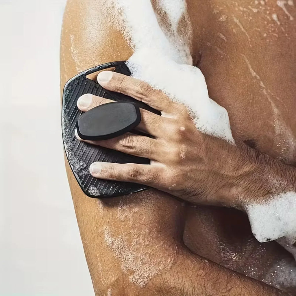 4-Piece Silicone Bath & Body Scrubber Set – Black