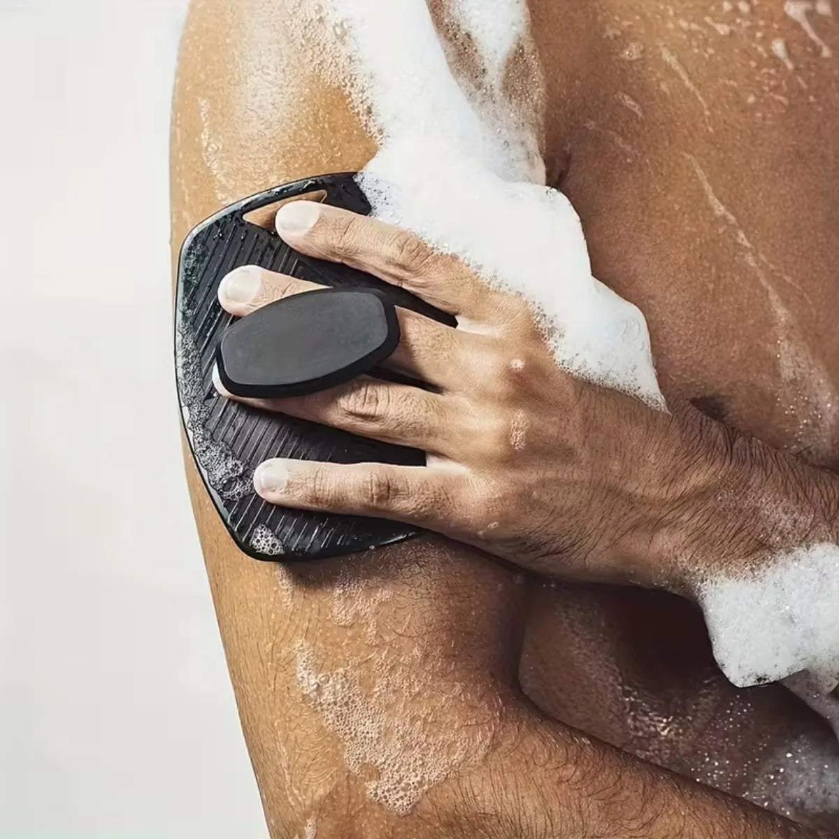 4-Piece Silicone Bath & Body Scrubber Set – Black