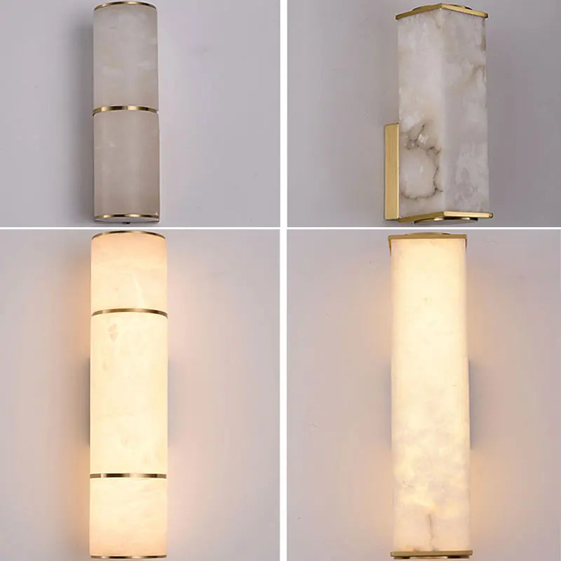 Modern LED Marble Wall Sconce – Gold
