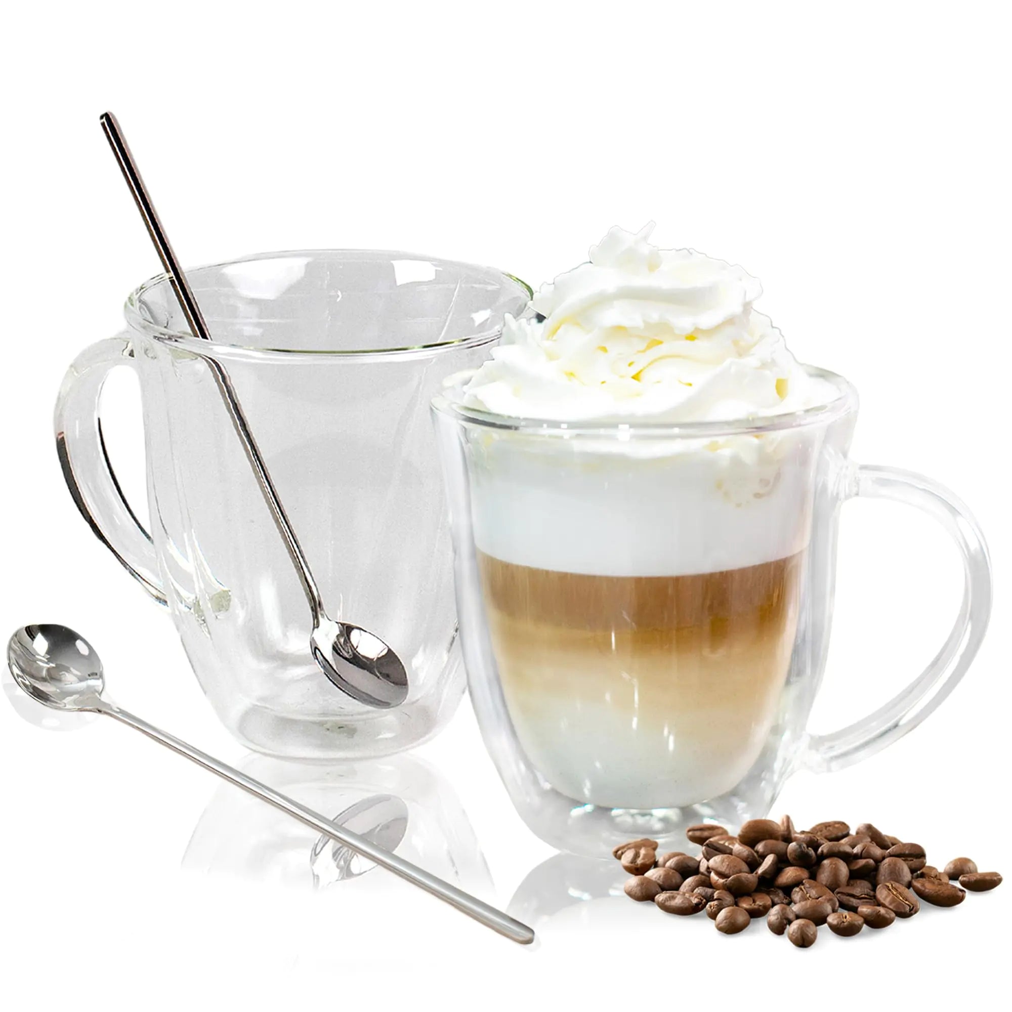 2-Piece Double-Wall Glass Coffee Mug Set – Ayl (16 oz)