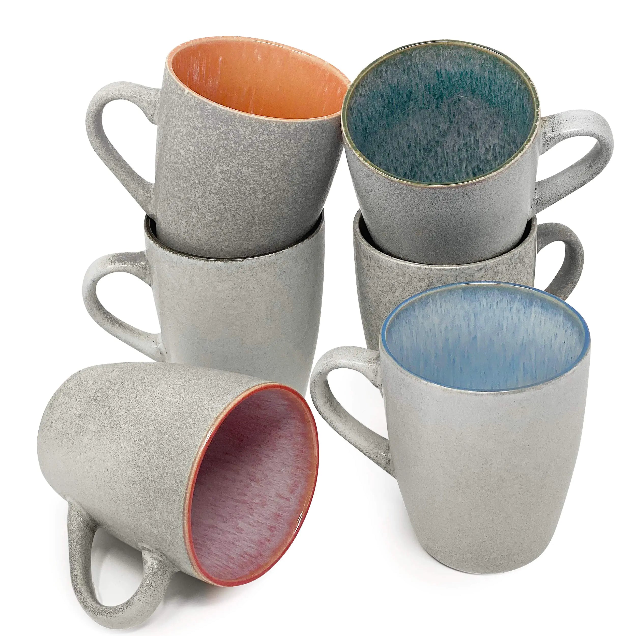 6-Piece Ceramic Coffee Mug Set – Btat (12 oz)