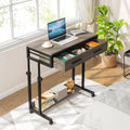 Tribesigns Portable Desk with Drawers Mobile Laptop Desk with Wheels Couch Desk Sofa Side Table Bed Desk Small Standing Desk for Home Office (Retro Grey)…