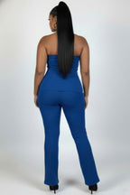 Ribbed Tube Top & High-Waist Flare Pants Set