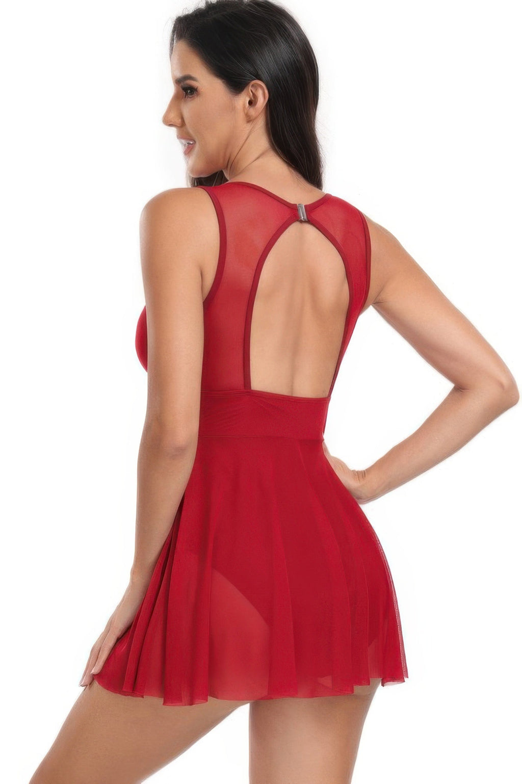 Color-Block Ruffle Swimsuit